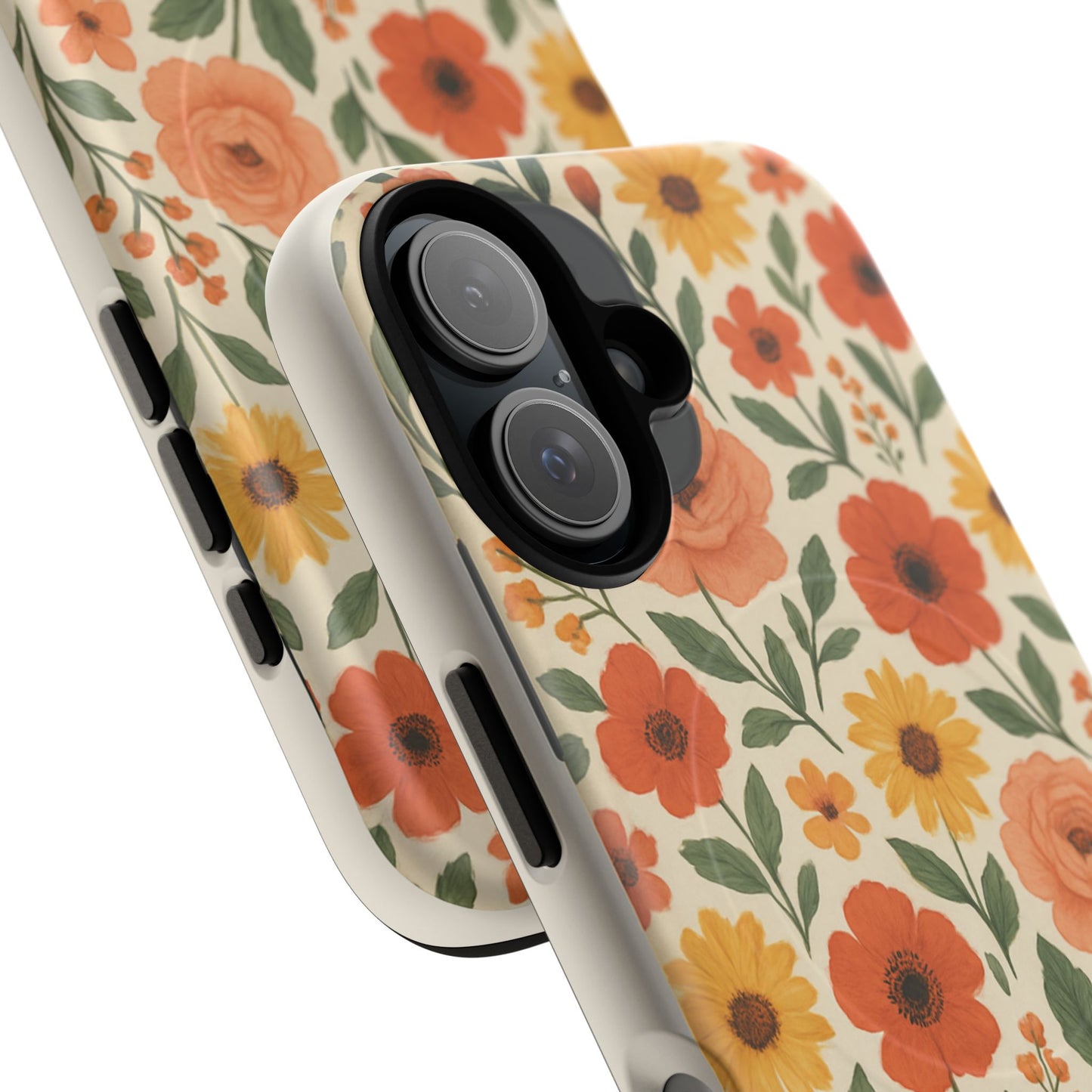 Floral Orange Bouquet Tough Magnetic Phone Case — Protective Magnetic Floral Design