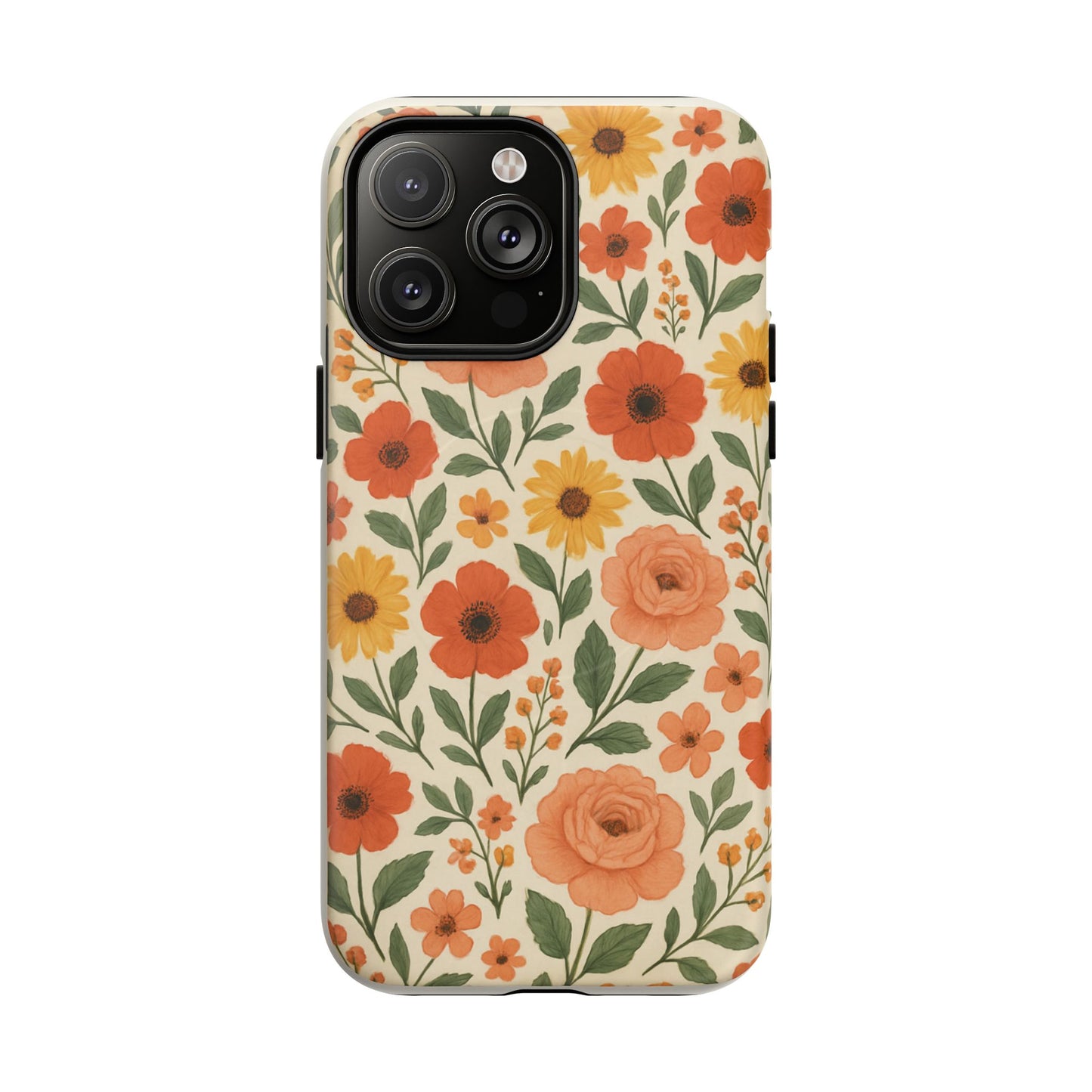 Floral Orange Bouquet Tough Magnetic Phone Case — Protective Magnetic Floral Design