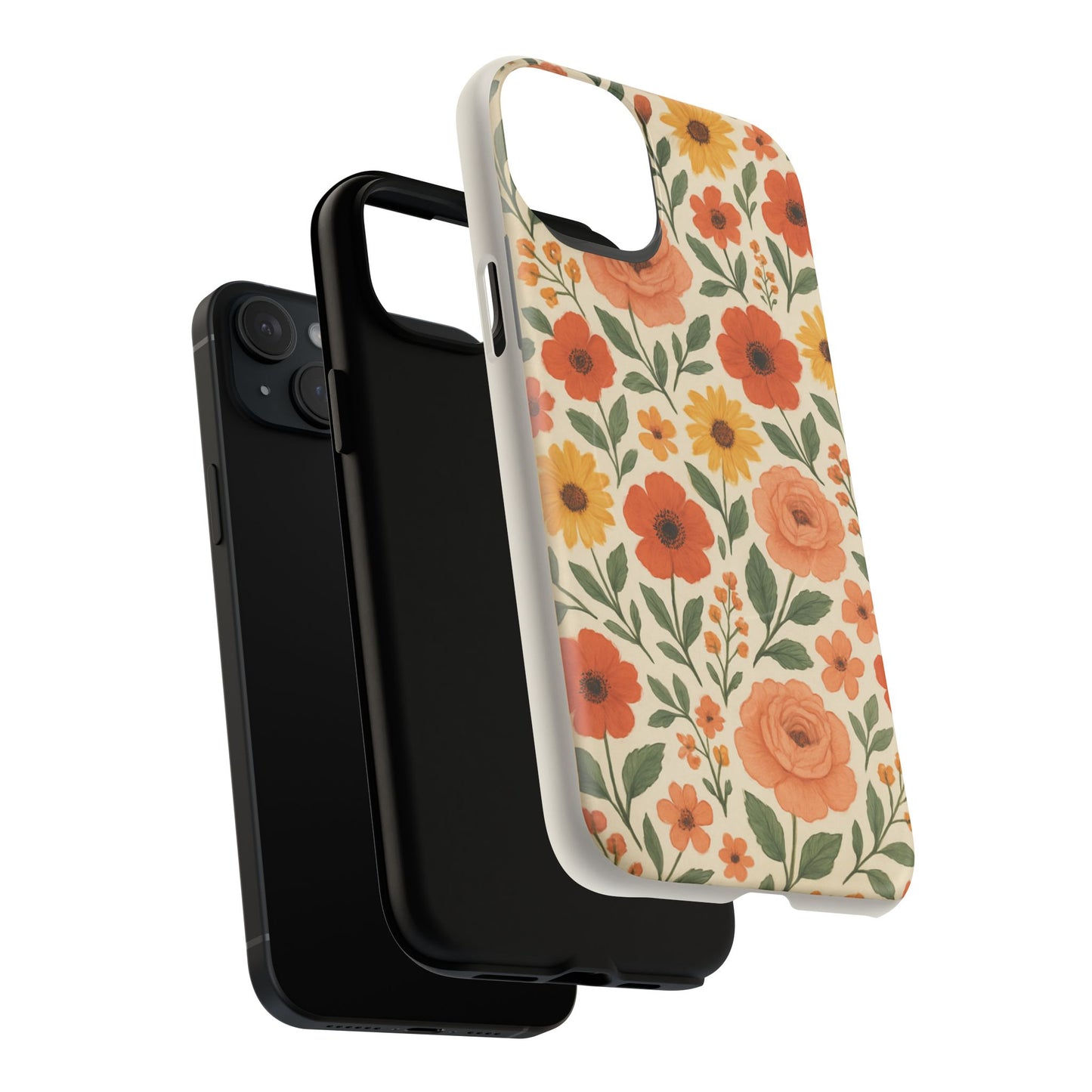 Floral Orange Bouquet Tough Magnetic Phone Case — Protective Magnetic Floral Design