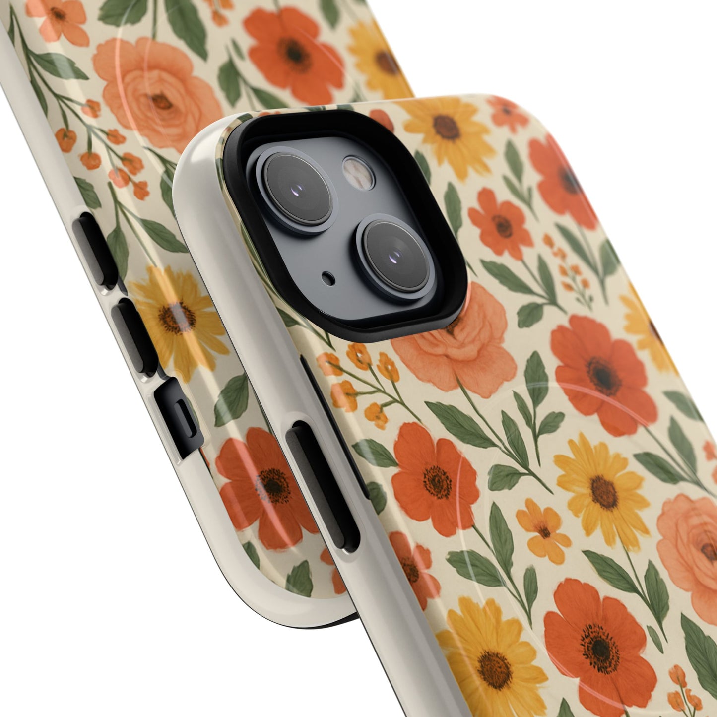 Floral Orange Bouquet Tough Magnetic Phone Case — Protective Magnetic Floral Design