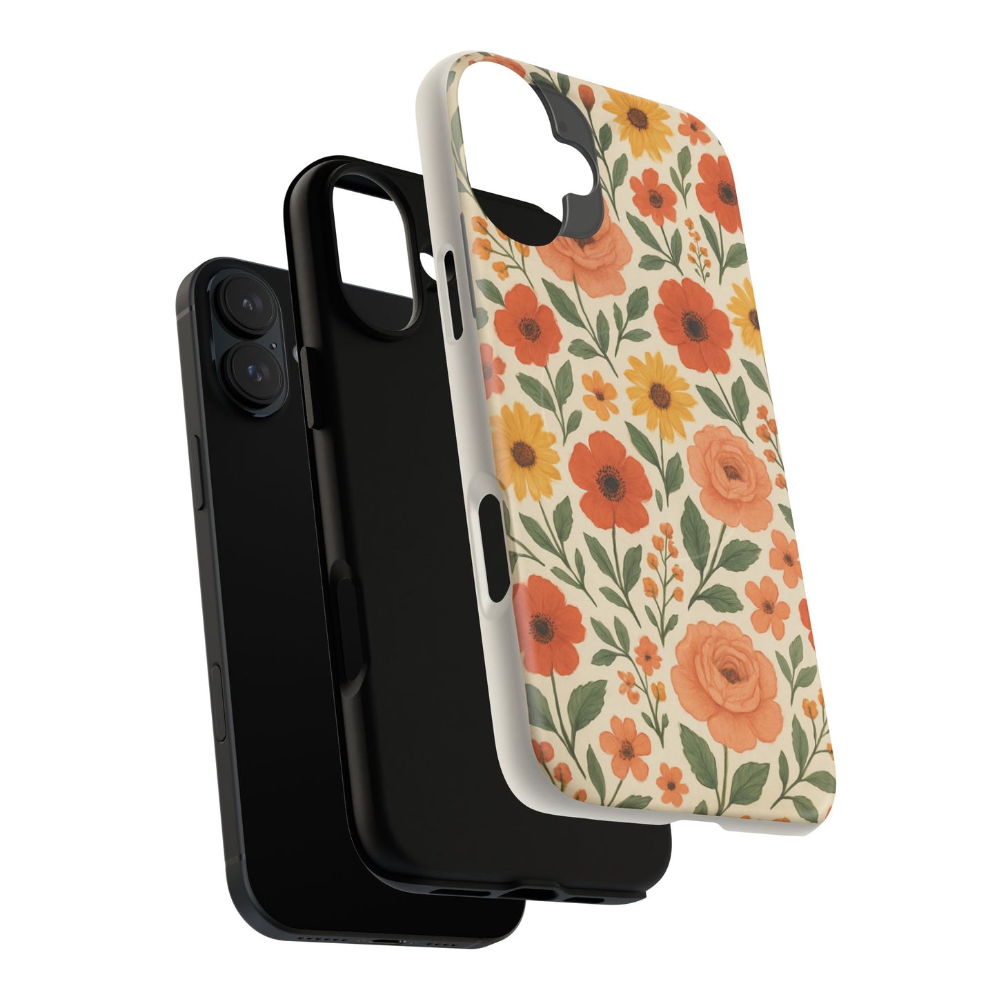 Floral Orange Bouquet Tough Magnetic Phone Case — Protective Magnetic Floral Design