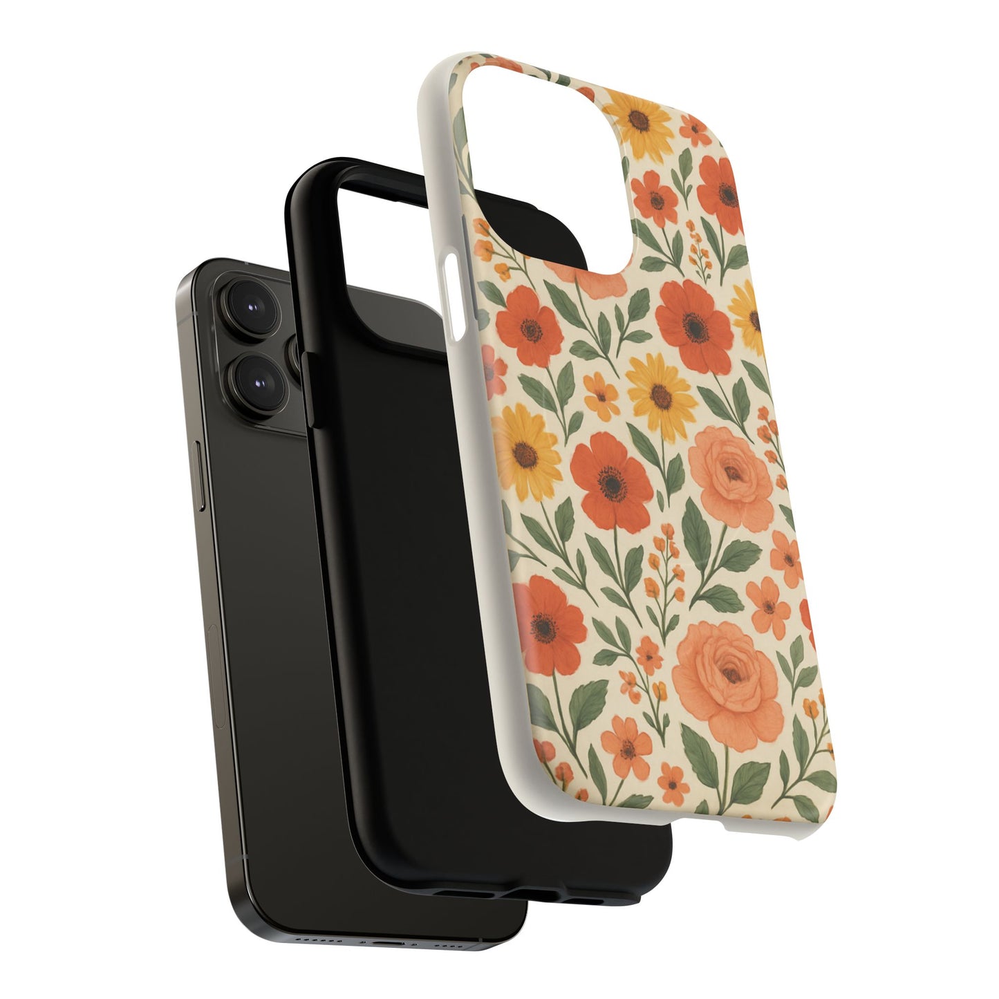 Floral Orange Bouquet Tough Magnetic Phone Case — Protective Magnetic Floral Design