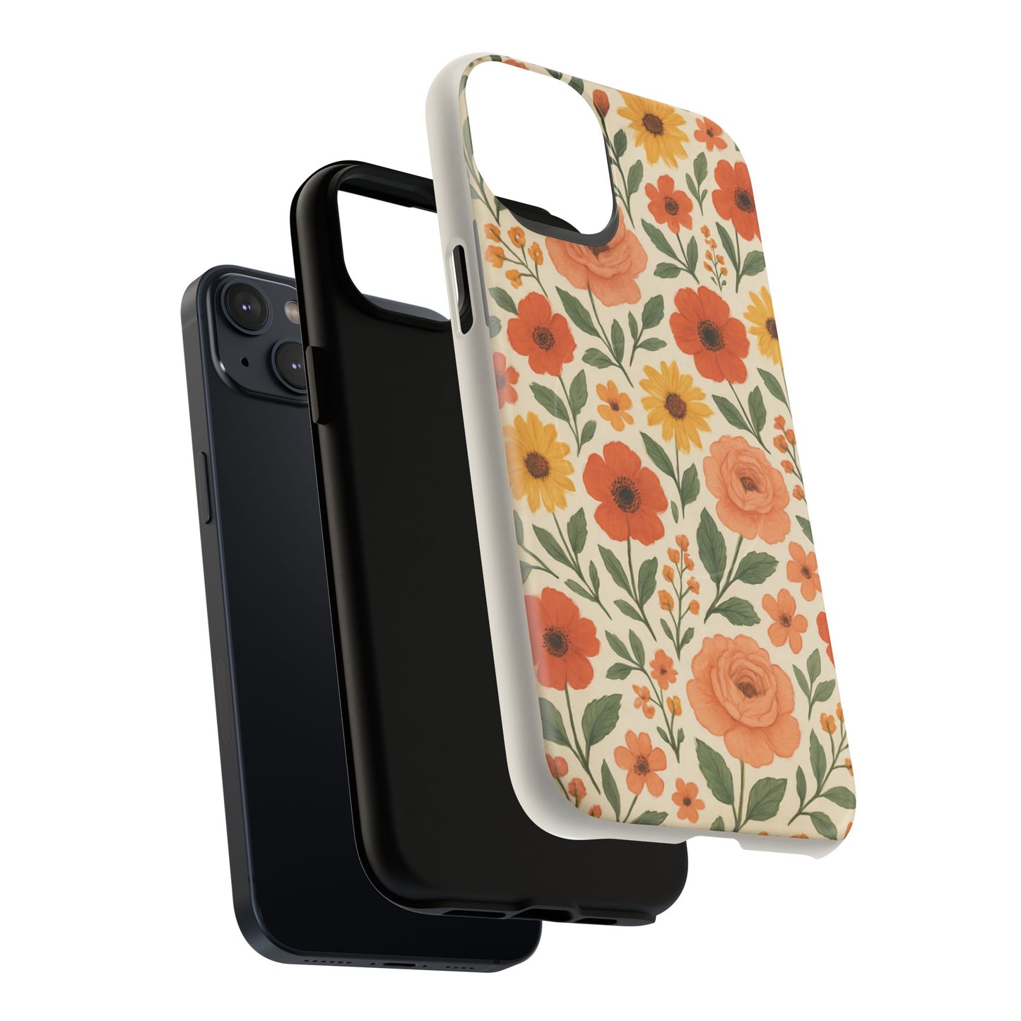 Floral Orange Bouquet Tough Magnetic Phone Case — Protective Magnetic Floral Design