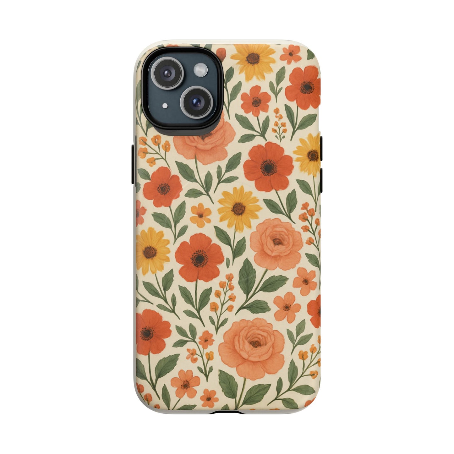 Floral Orange Bouquet Tough Magnetic Phone Case — Protective Magnetic Floral Design