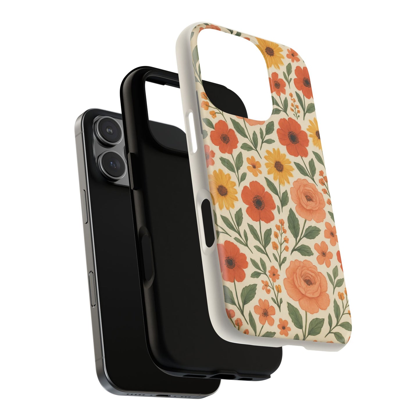 Floral Orange Bouquet Tough Magnetic Phone Case — Protective Magnetic Floral Design