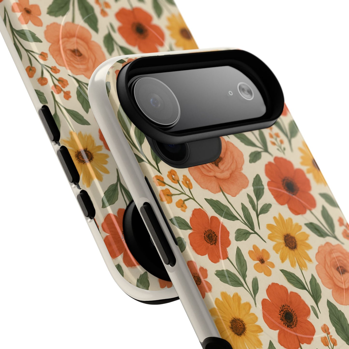 Floral Orange Bouquet Tough Magnetic Phone Case — Protective Magnetic Floral Design