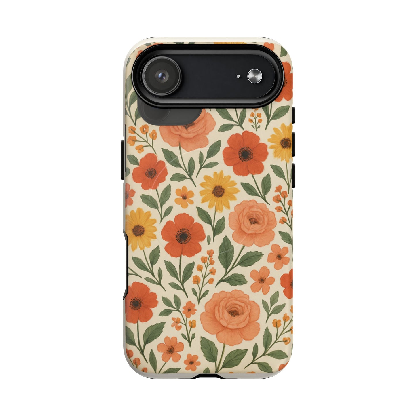 Floral Orange Bouquet Tough Magnetic Phone Case — Protective Magnetic Floral Design
