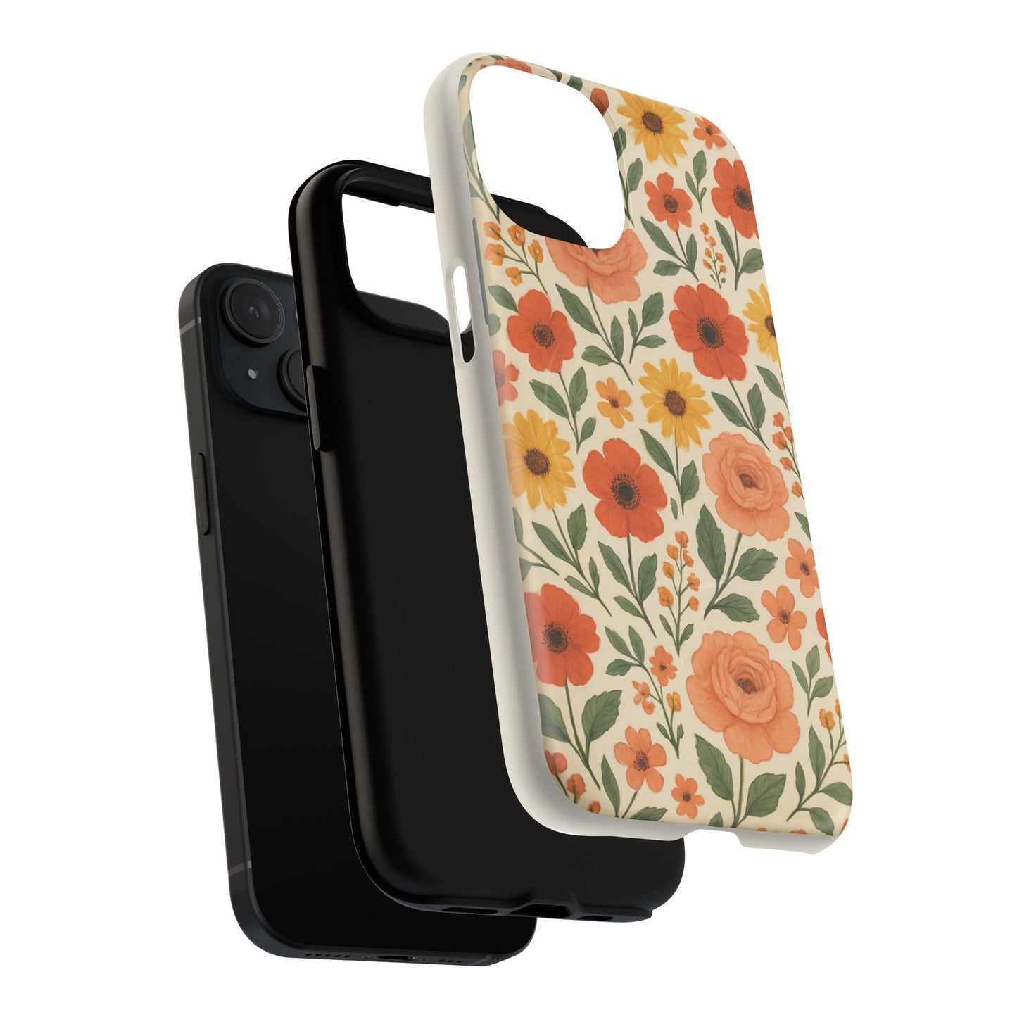 Floral Orange Bouquet Tough Magnetic Phone Case — Protective Magnetic Floral Design