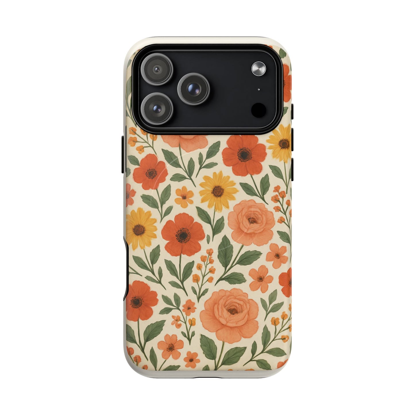 Floral Orange Bouquet Tough Magnetic Phone Case — Protective Magnetic Floral Design