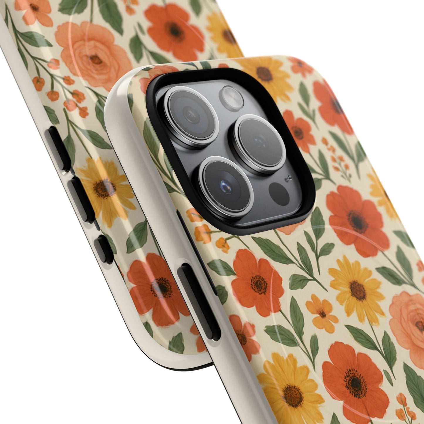 Floral Orange Bouquet Tough Magnetic Phone Case — Protective Magnetic Floral Design