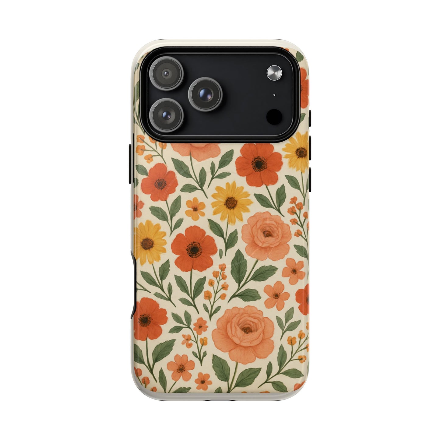 Floral Orange Bouquet Tough Magnetic Phone Case — Protective Magnetic Floral Design