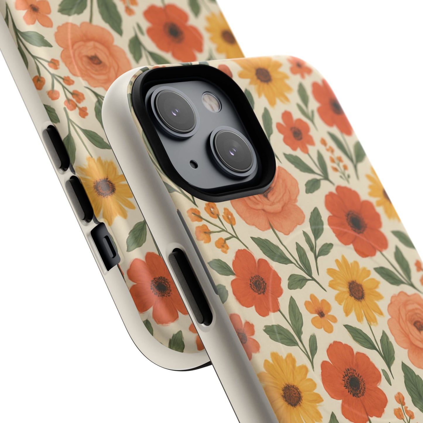 Floral Orange Bouquet Tough Magnetic Phone Case — Protective Magnetic Floral Design