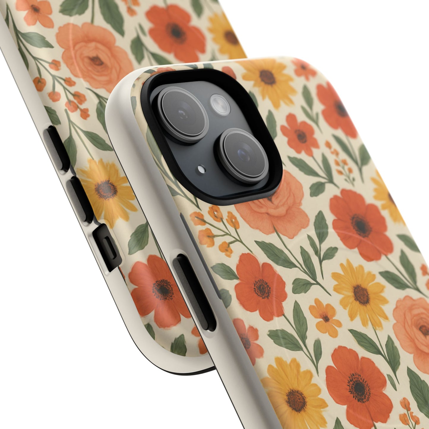 Floral Orange Bouquet Tough Magnetic Phone Case — Protective Magnetic Floral Design