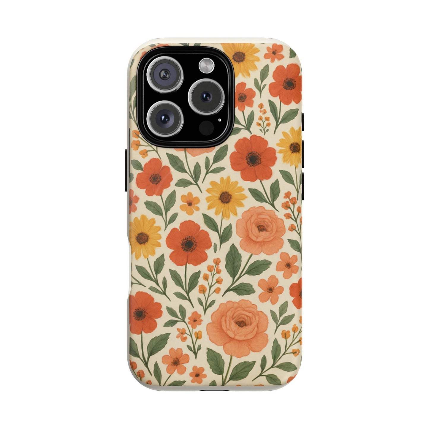Floral Orange Bouquet Tough Magnetic Phone Case — Protective Magnetic Floral Design