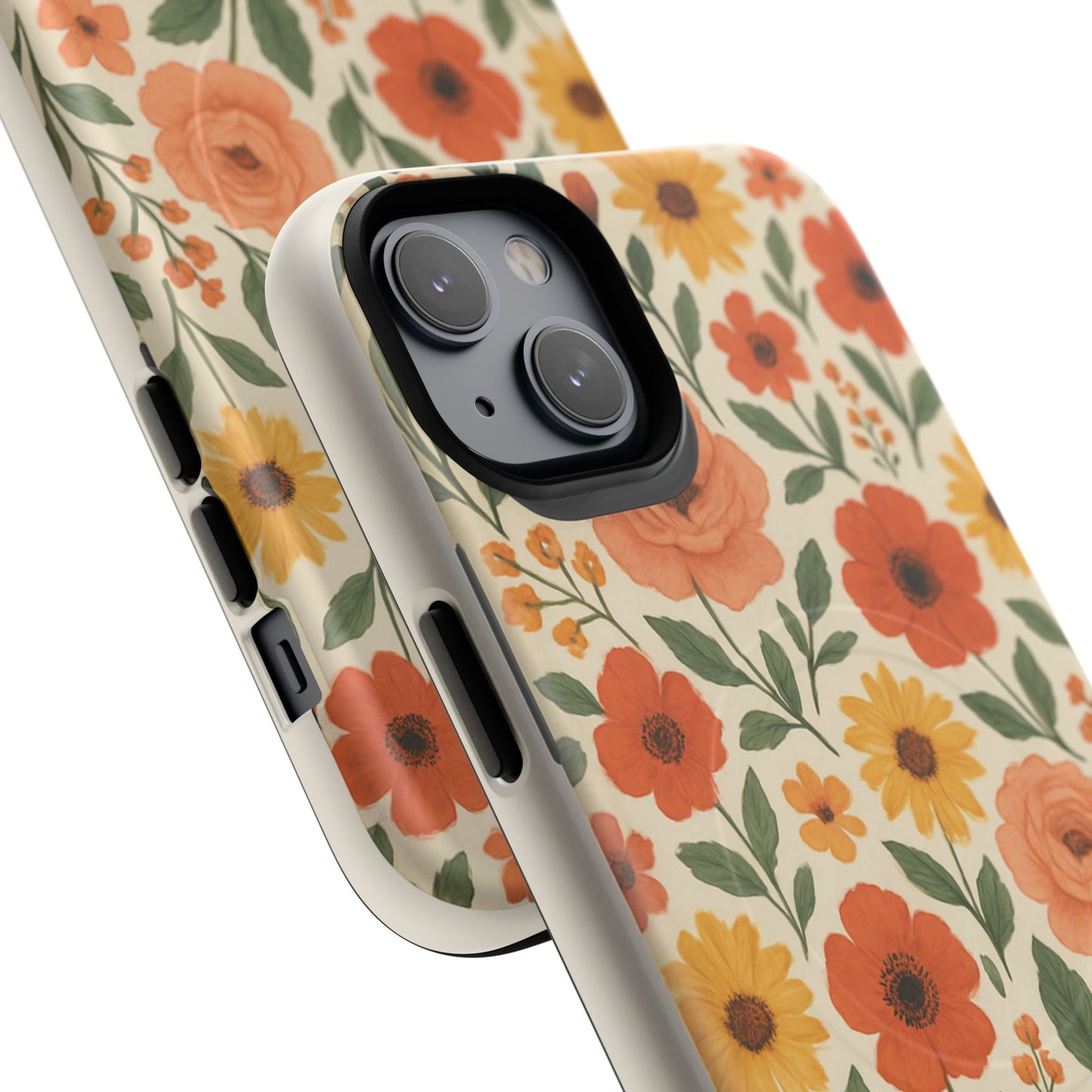 Floral Orange Bouquet Tough Magnetic Phone Case — Protective Magnetic Floral Design
