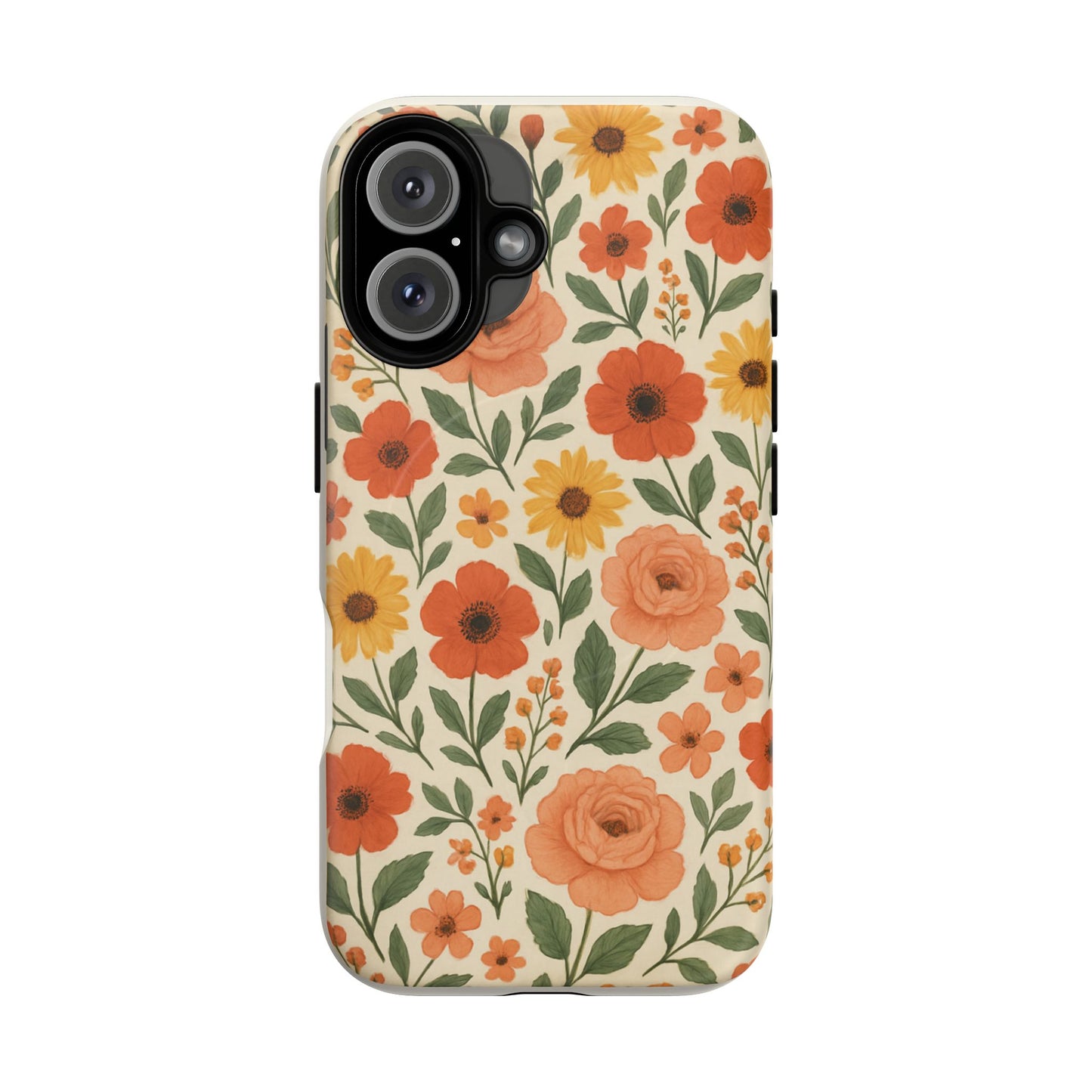 Floral Orange Bouquet Tough Magnetic Phone Case — Protective Magnetic Floral Design